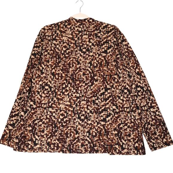 Liz Baker Jacket Womens XL Abstract Big Cat Blazer Sweater Cardigan Cheetah - Picture 6 of 11